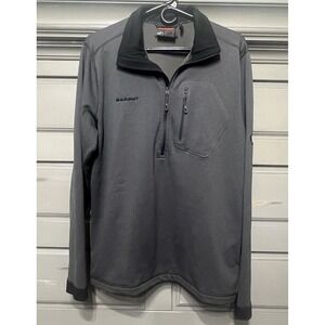 Mammut Men's XL Runbold ML Half Zip Pullover Gray Fleece Lined Sweater